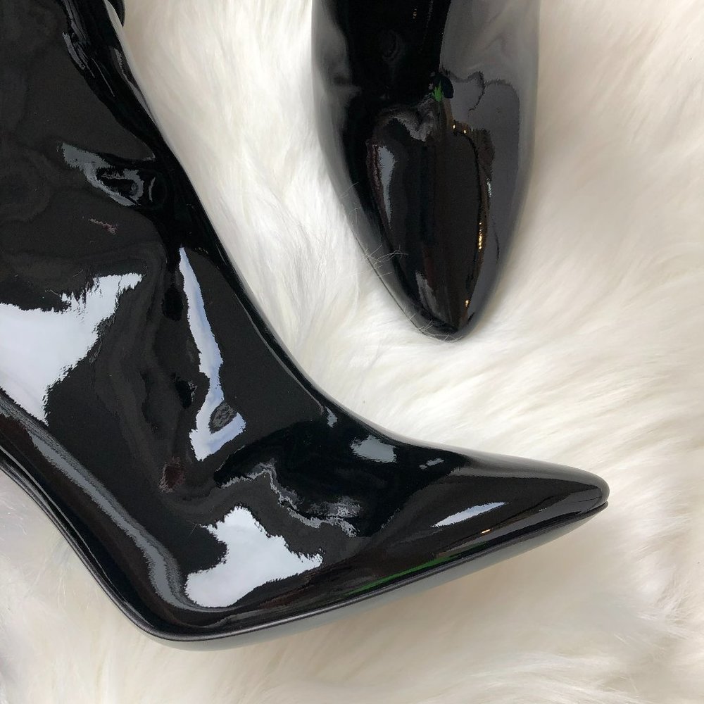 Saint Laurent Black Patent Soixante Vernice Grupy Boots Size 39 - Picture 4 of 12